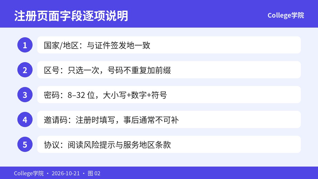手机号注册页面字段逐项说明